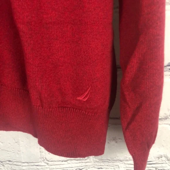 NWOT NAUTICA Red V-Neck Sweater Sz Large